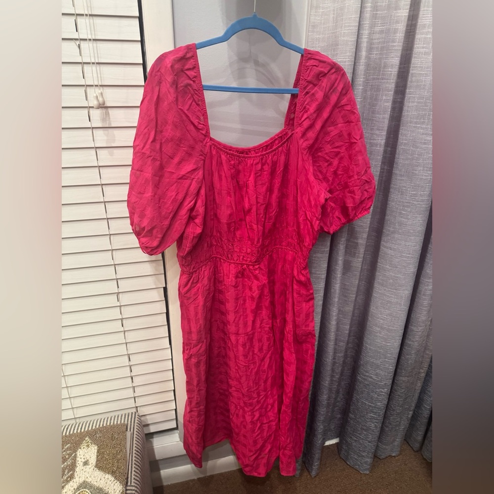 Anthropologie pink midi dress